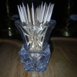 Vintage Glass Toothpick Cup 2.5"
